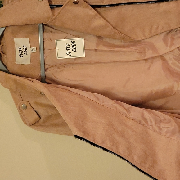 NWT Blush suede look Moto style Jacket L - Picture 4 of 8